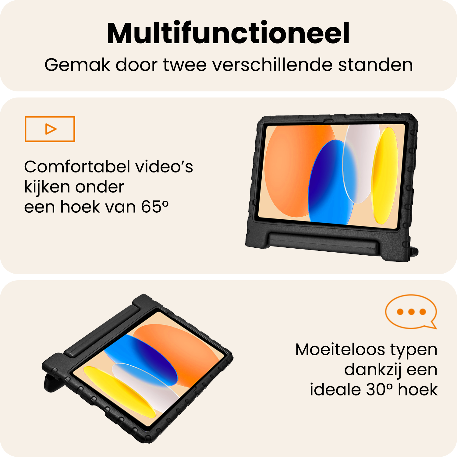 Nomfy Nomfy iPad 11 2025 Kinderhoes Met 2x Screenprotector - Zwart