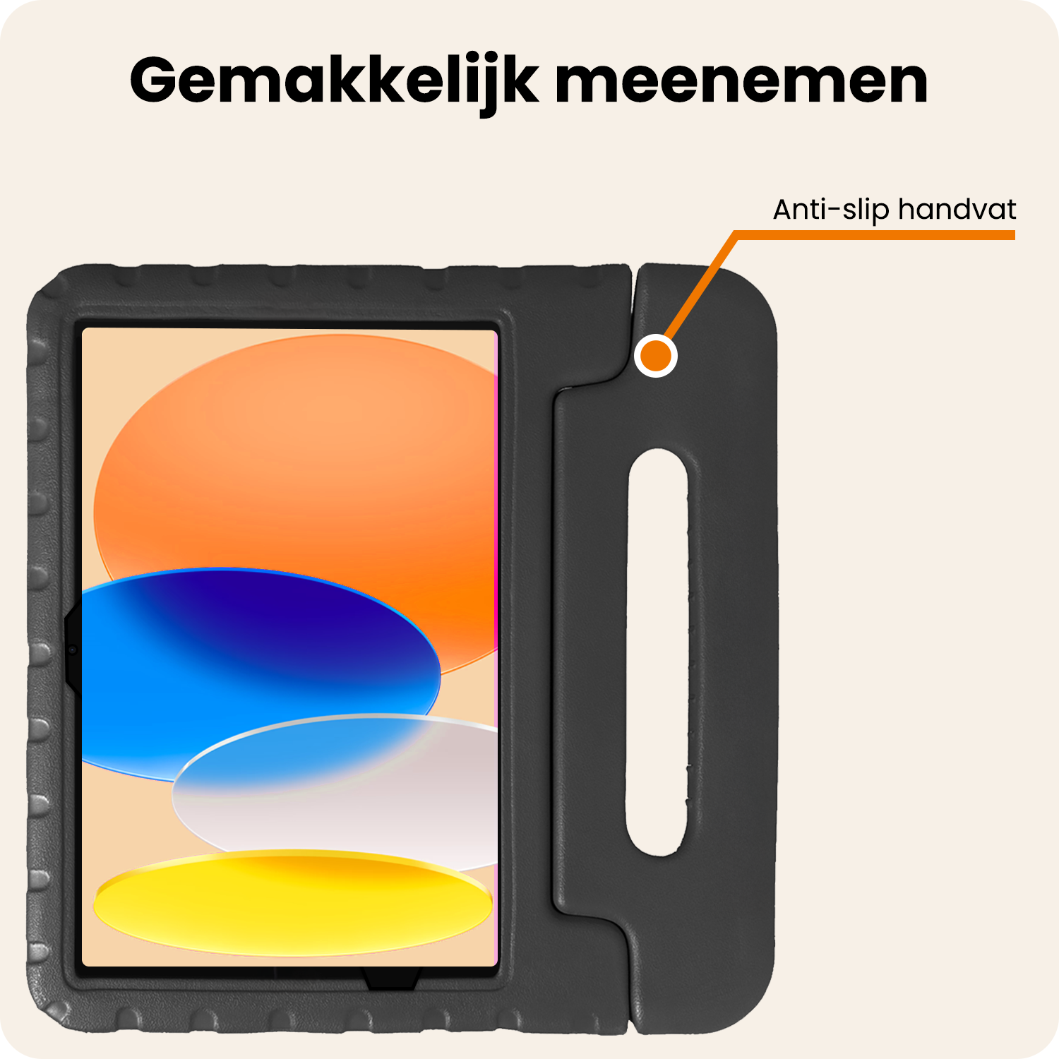 Nomfy Nomfy iPad 11 2025 Kinderhoes Met 2x Screenprotector - Zwart