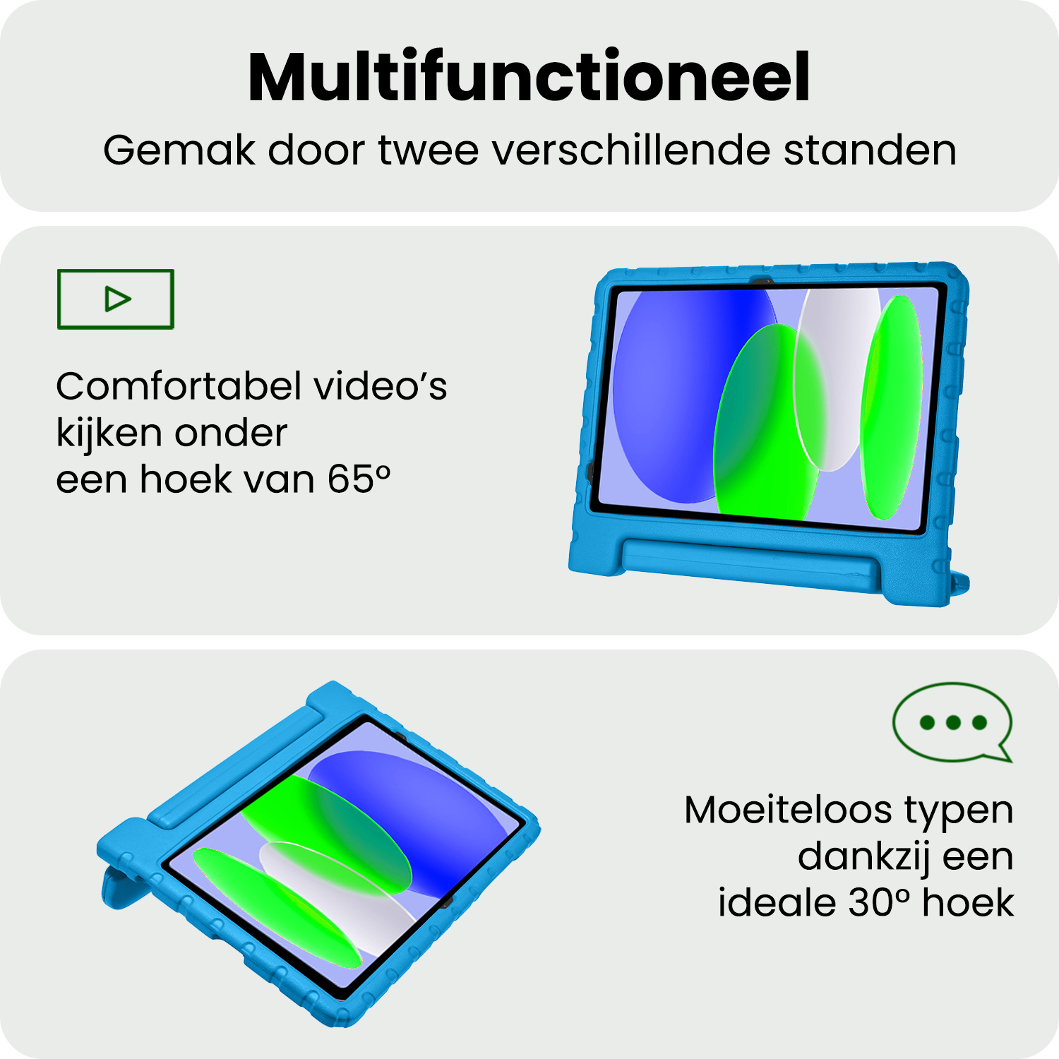 BASEY. BASEY. iPad 11 2025 Kinderhoes Met Screenprotector - Blauw