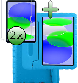BASEY. BASEY. iPad 11 2025 Kinderhoes Met 2x Screenprotector - Blauw