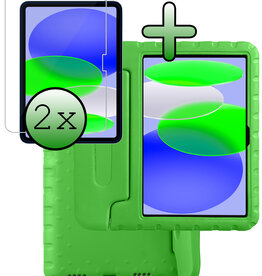 BASEY. BASEY. iPad 11 2025 Kinderhoes Met 2x Screenprotector - Groen