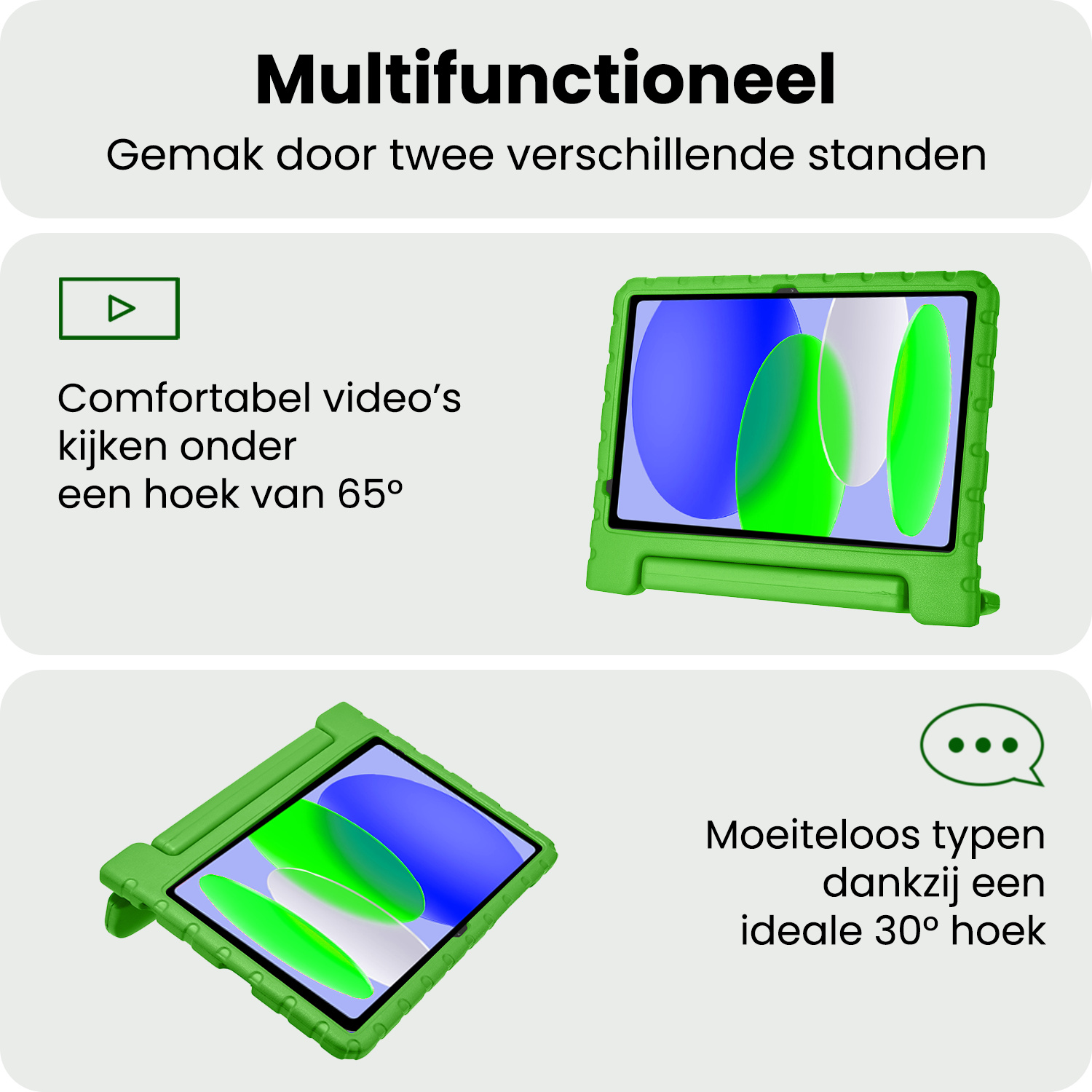 BASEY. BASEY. iPad 11 2025 Kinderhoes Met 2x Screenprotector - Groen