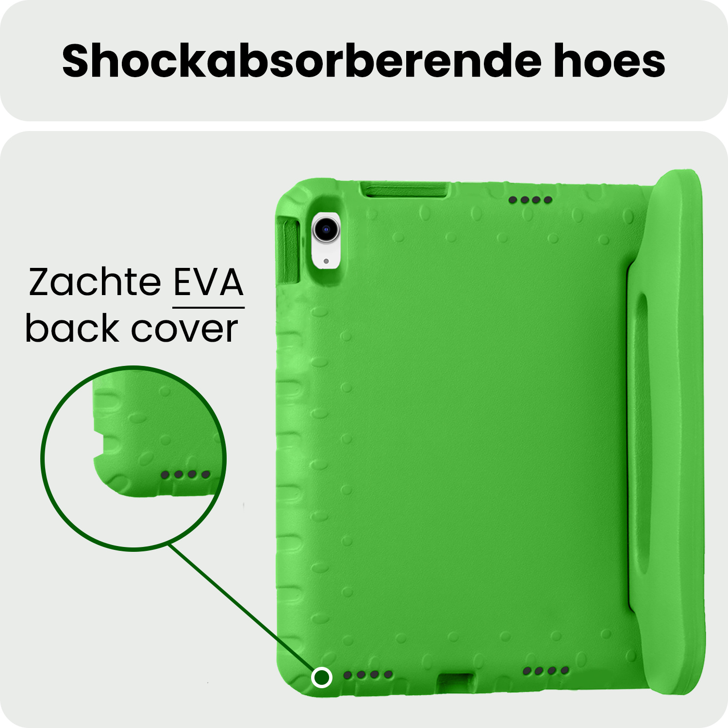 BASEY. BASEY. iPad 11 2025 Kinderhoes Met 2x Screenprotector - Groen