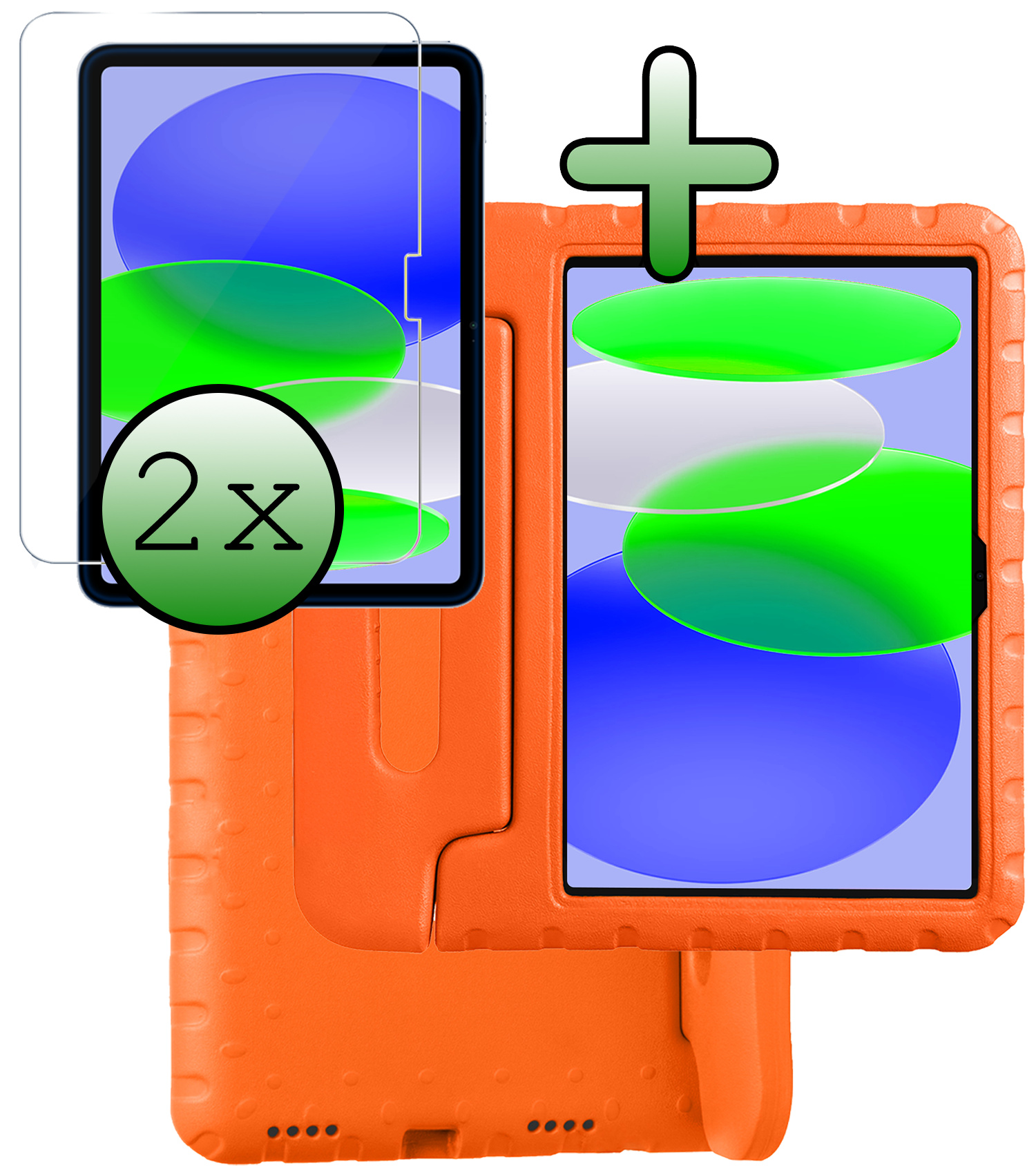 BASEY. BASEY. iPad 11 2025 Kinderhoes Met 2x Screenprotector - Oranje