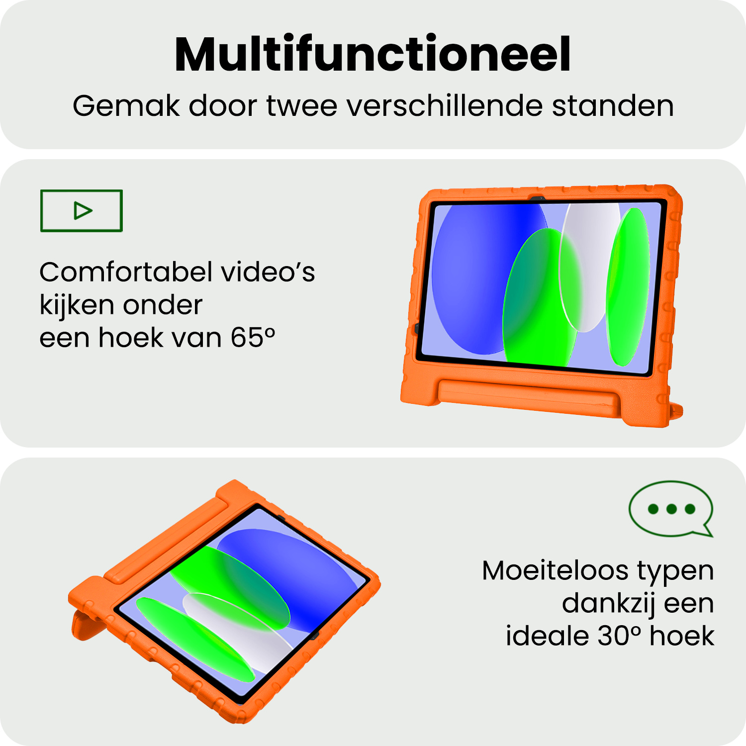 BASEY. BASEY. iPad 11 2025 Kinderhoes Met 2x Screenprotector - Oranje