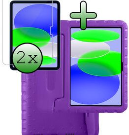 BASEY. BASEY. iPad 11 2025 Kinderhoes Met 2x Screenprotector - Paars