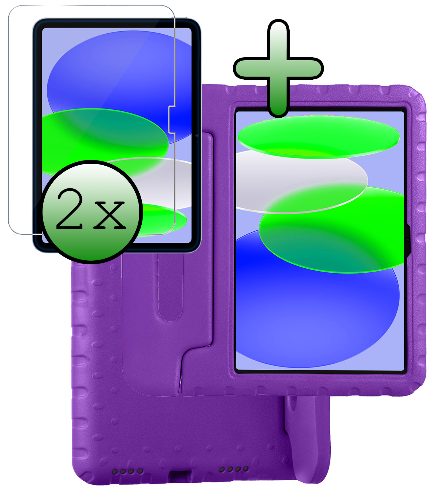 BASEY. BASEY. iPad 11 2025 Kinderhoes Met 2x Screenprotector - Paars