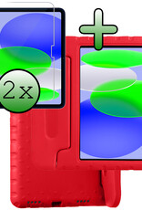 BASEY. BASEY. iPad 11 2025 Kinderhoes Met 2x Screenprotector - Rood