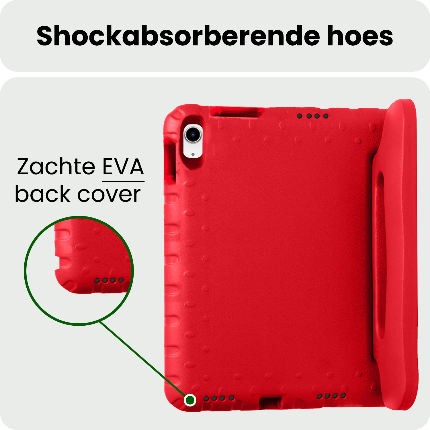 BASEY. BASEY. iPad 11 2025 Kinderhoes Met 2x Screenprotector - Rood