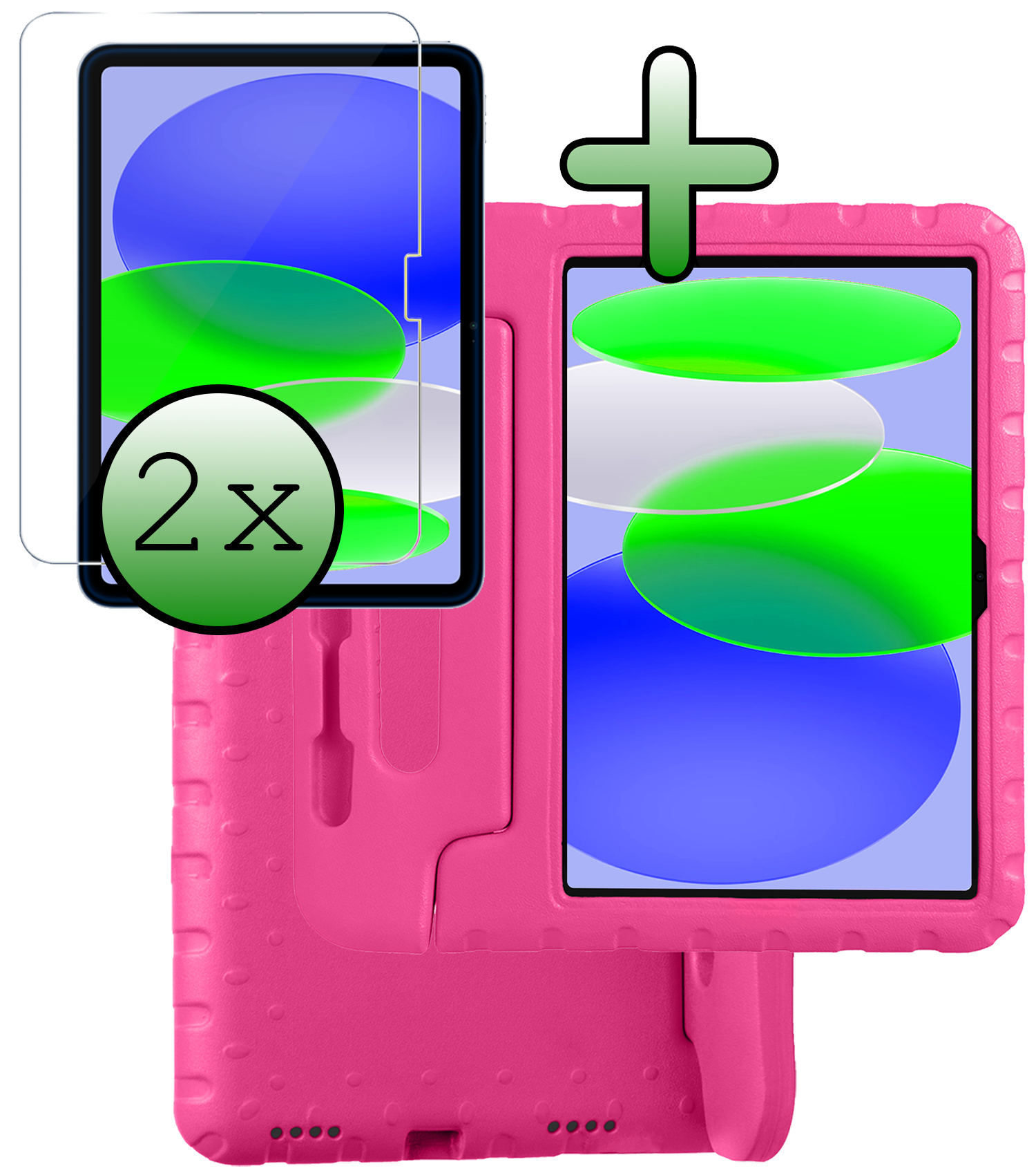 BASEY. BASEY. iPad 11 2025 Kinderhoes Met 2x Screenprotector - Roze