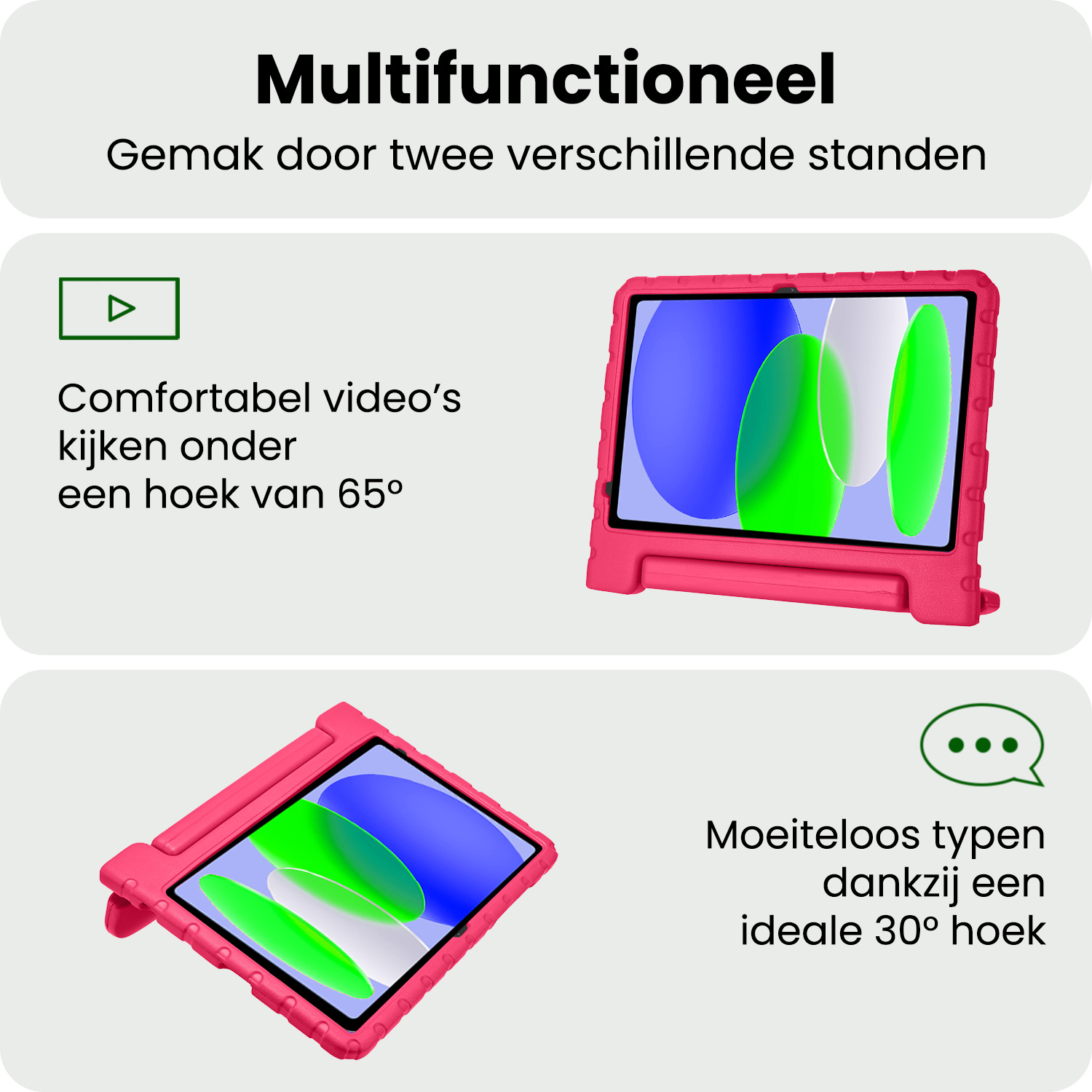 BASEY. BASEY. iPad 11 2025 Kinderhoes Met 2x Screenprotector - Roze