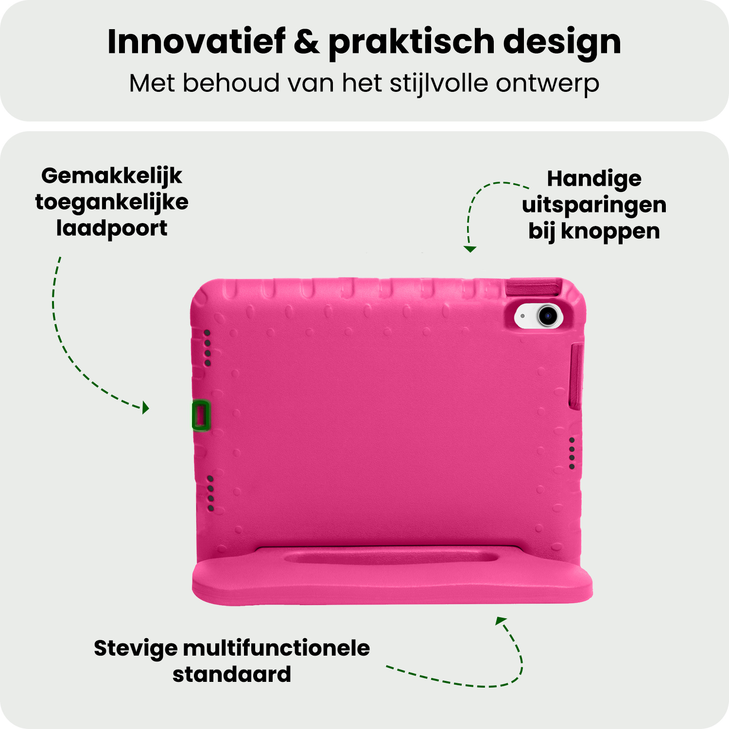 BASEY. BASEY. iPad 11 2025 Kinderhoes Met 2x Screenprotector - Roze