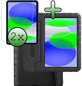 BASEY. BASEY. iPad 11 2025 Kinderhoes Met 2x Screenprotector - Zwart