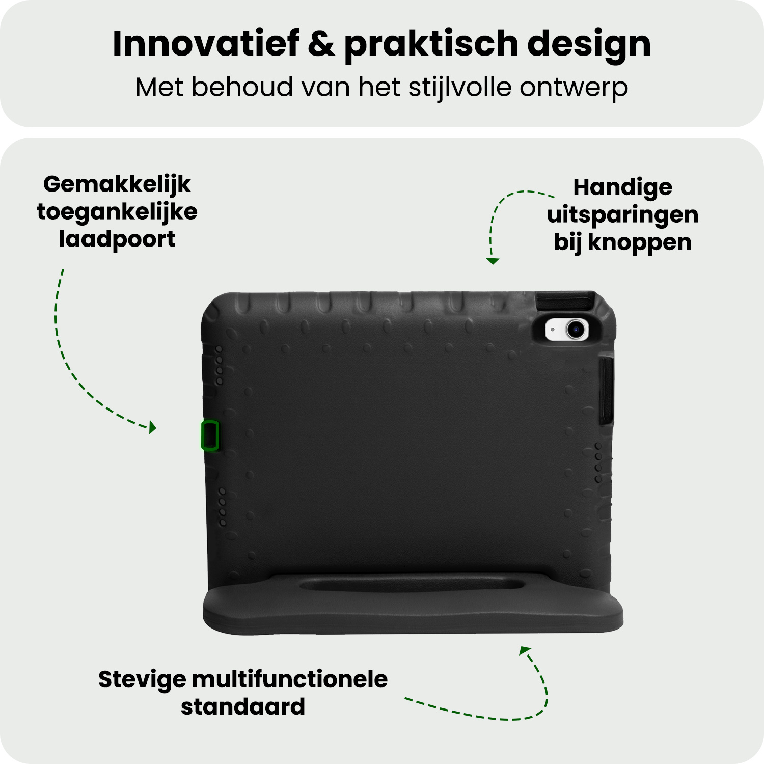 BASEY. BASEY. iPad 11 2025 Kinderhoes Met 2x Screenprotector - Zwart