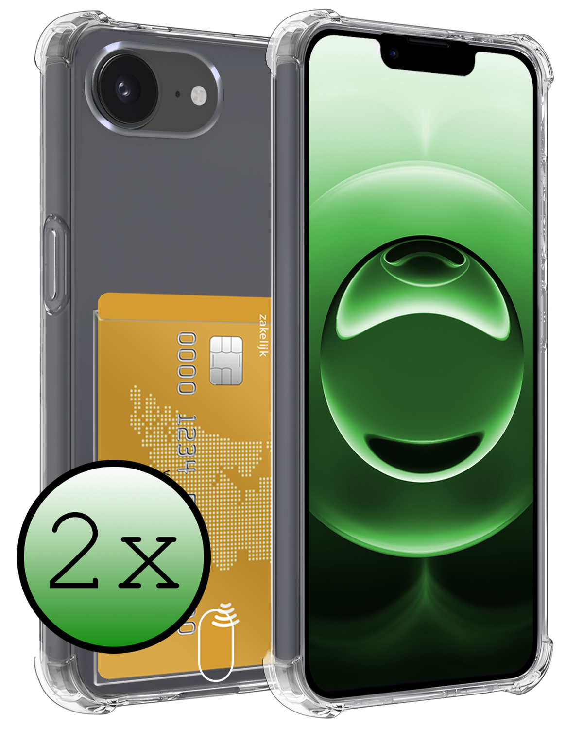 BASEY. BASEY. iPhone 16E Hoesje Pashouder - 2 PACK