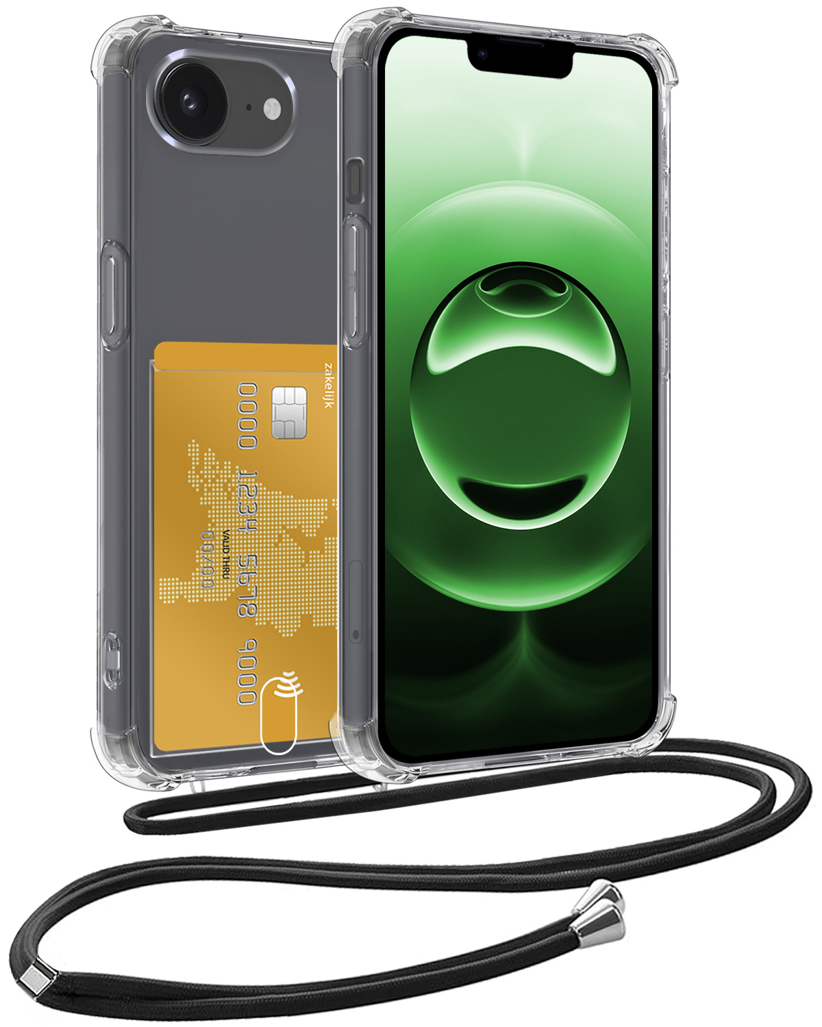 BASEY. BASEY. iPhone 16E Hoesje Pashouder met Koord