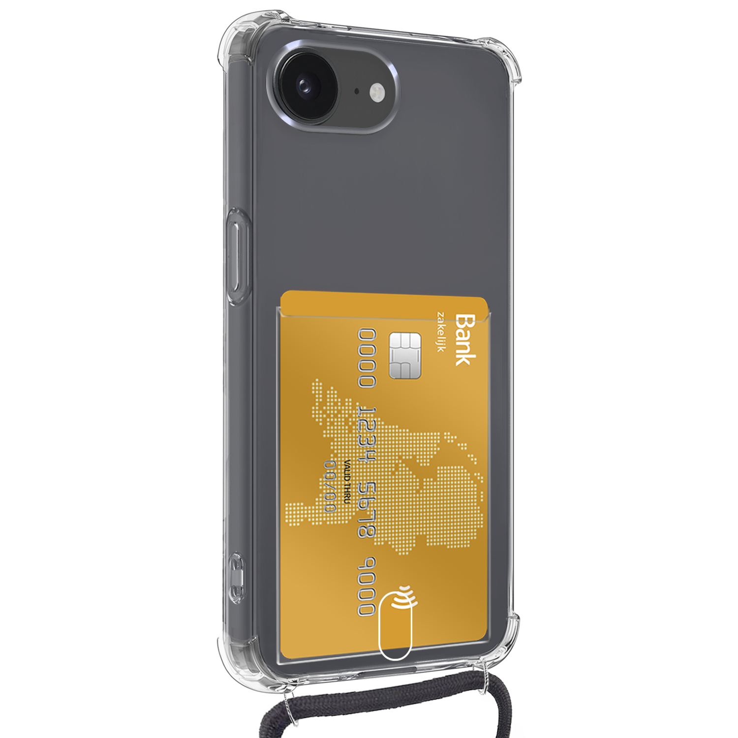 BASEY. BASEY. iPhone 16E Hoesje Pashouder met Koord