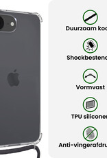 BASEY. BASEY. iPhone 16E Hoesje Transparant Shockproof Met Zwart Koord