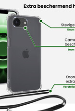 BASEY. BASEY. iPhone 16E Hoesje Transparant Shockproof Met Zwart Koord