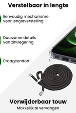 BASEY. BASEY. iPhone 16E Hoesje Transparant Shockproof Met Zwart Koord