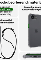 BASEY. BASEY. iPhone 16E Hoesje Transparant Shockproof Met Zwart Koord