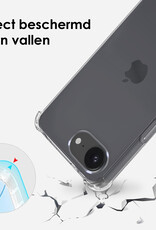 BASEY. BASEY. iPhone 16E Hoesje Transparant Shockproof Met Zwart Koord