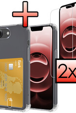 NoXx NoXx iPhone 16E Hoesje Pashouder Met 2x Screenprotector