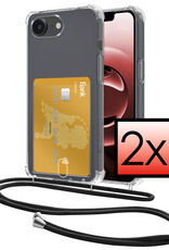 NoXx NoXx iPhone 16E Hoesje Pashouder met Koord - 2 PACK