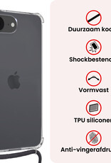 NoXx NoXx iPhone 16E Hoesje Transparant Shockproof Met Zwart Koord