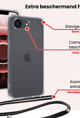 NoXx NoXx iPhone 16E Hoesje Transparant Shockproof Met Zwart Koord
