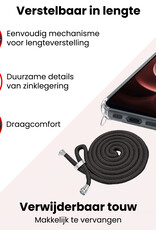 NoXx NoXx iPhone 16E Hoesje Transparant Shockproof Met Zwart Koord