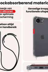 NoXx NoXx iPhone 16E Hoesje Transparant Shockproof Met Zwart Koord