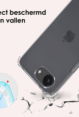 NoXx NoXx iPhone 16E Hoesje Transparant Shockproof Met Zwart Koord