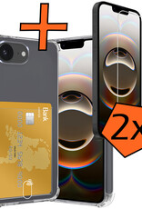 Nomfy Nomfy iPhone 16E Hoesje Pashouder Met 2x Screenprotector
