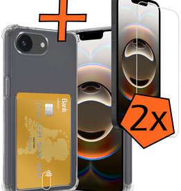 Nomfy Nomfy iPhone 16E Hoesje Pashouder Met 2x Screenprotector