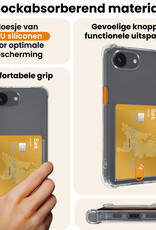 Nomfy Nomfy iPhone 16E Hoesje Pashouder Met 2x Screenprotector
