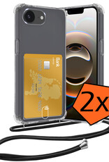 Nomfy Nomfy iPhone 16E Hoesje Pashouder met Koord - 2 PACK