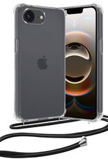 Nomfy Nomfy iPhone 16E Hoesje Transparant Shockproof Met Zwart Koord