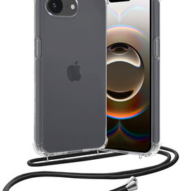 Nomfy Nomfy iPhone 16E Hoesje Transparant Shockproof Met Zwart Koord