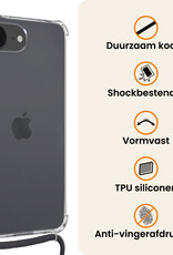 Nomfy Nomfy iPhone 16E Hoesje Transparant Shockproof Met Zwart Koord