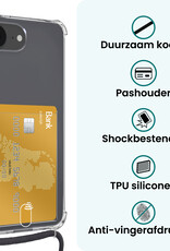 Forterra Forterra iPhone 16E Hoesje Pashouder met Koord Met Screenprotector