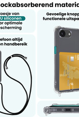 Forterra Forterra iPhone 16E Hoesje Pashouder met Koord Met Screenprotector