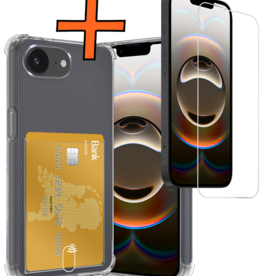 Nomfy Nomfy iPhone 16E Hoesje Pashouder Met Screenprotector