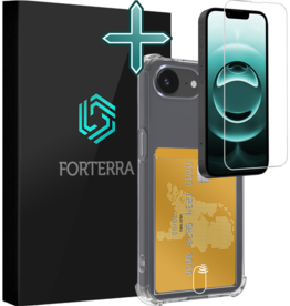Forterra Forterra iPhone 16E Hoesje Pashouder Met Screenprotector