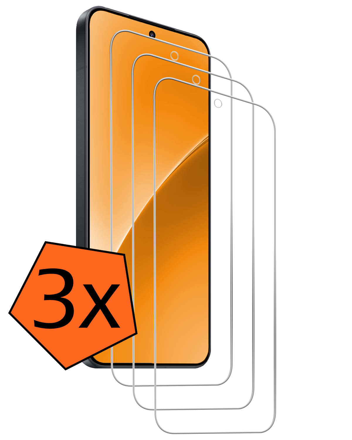 Nomfy Nomfy Xiaomi 15 Screenprotector Glas - 3 PACK