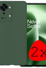 BASEY. BASEY. OnePlus Nord 2T Hoesje Siliconen - Donkergroen - 2 PACK
