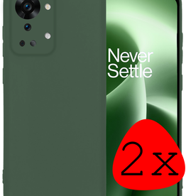 BASEY. BASEY. OnePlus Nord 2T Hoesje Siliconen - Donkergroen - 2 PACK