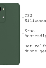 BASEY. BASEY. OnePlus Nord 2T Hoesje Siliconen Met Screenprotector - Donkergroen