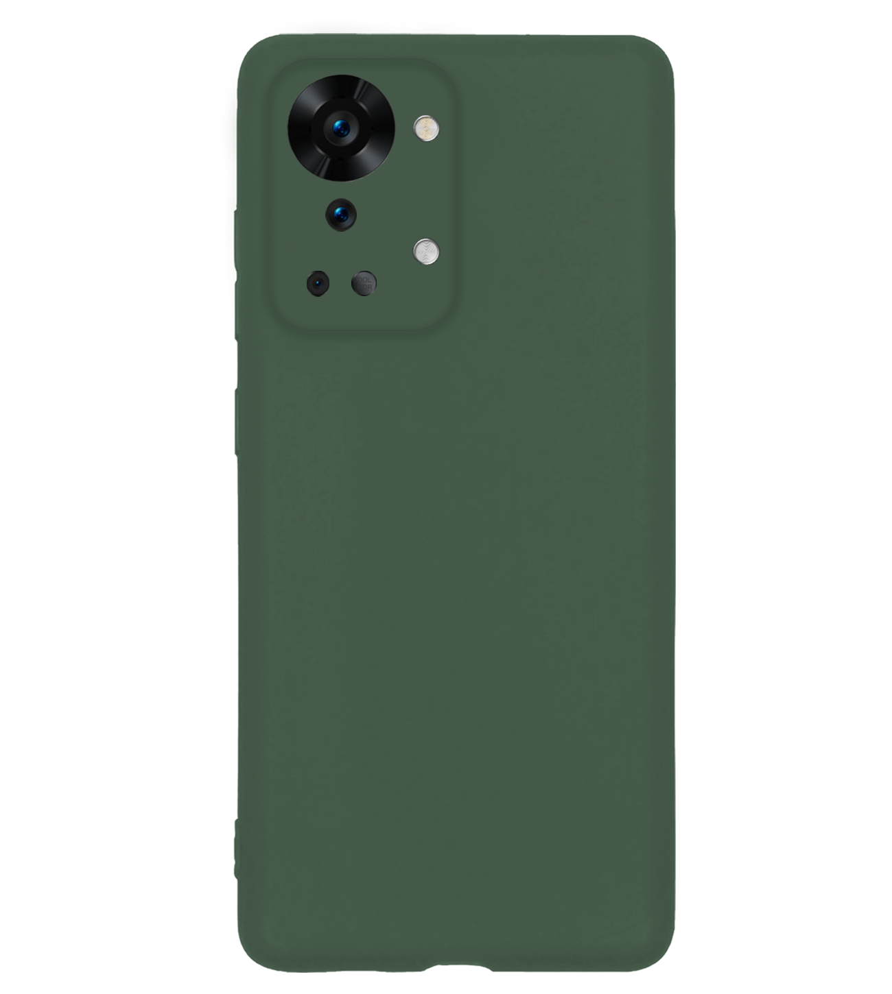 BASEY. BASEY. OnePlus Nord 2T Hoesje Siliconen Met Screenprotector - Donkergroen