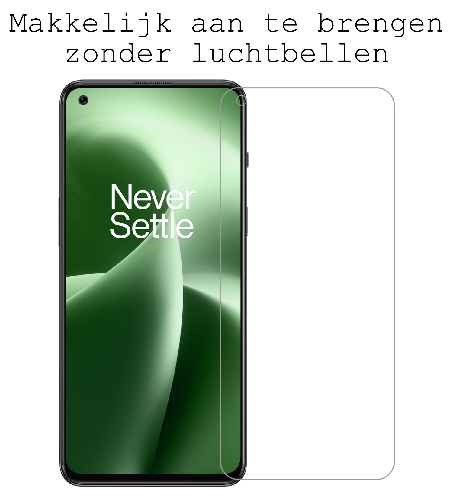 BASEY. BASEY. OnePlus Nord 2T Hoesje Siliconen Met 2x Screenprotector - Donkergroen